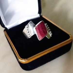 Ring Silver 950 size 8.5 Ring with natural stone new.